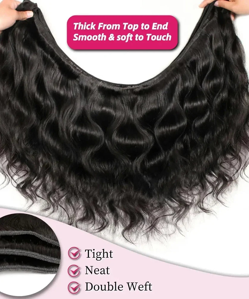 15A Human Hair Bundles 34 36 38 40Inch Body Wave 100% Unprocessed Hair 4 Bundles Extensions Quick Weave Human Hair Natural Black